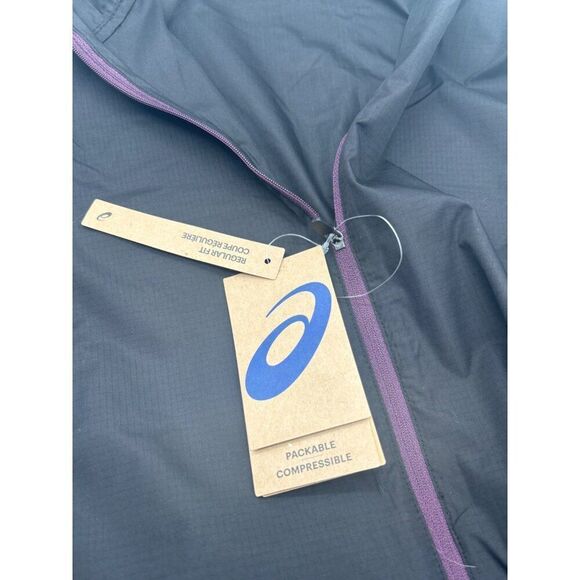 ASICS Women's Hooded Packable Jacket, Black, Sz. L - Picture 10 of 13